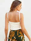 Crop Basic Button Front Tank