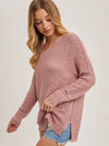 Reverse Seam Loose Fit Sweater Mauve