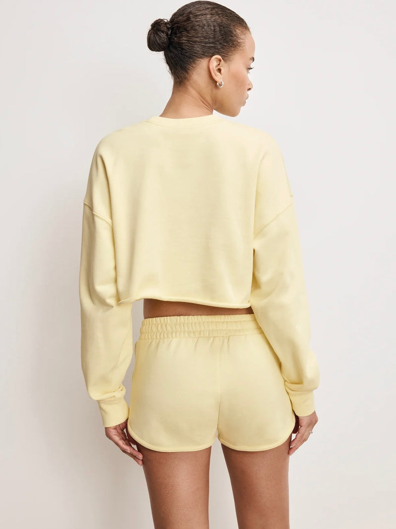 Terry Crop Crewneck in Sunshine