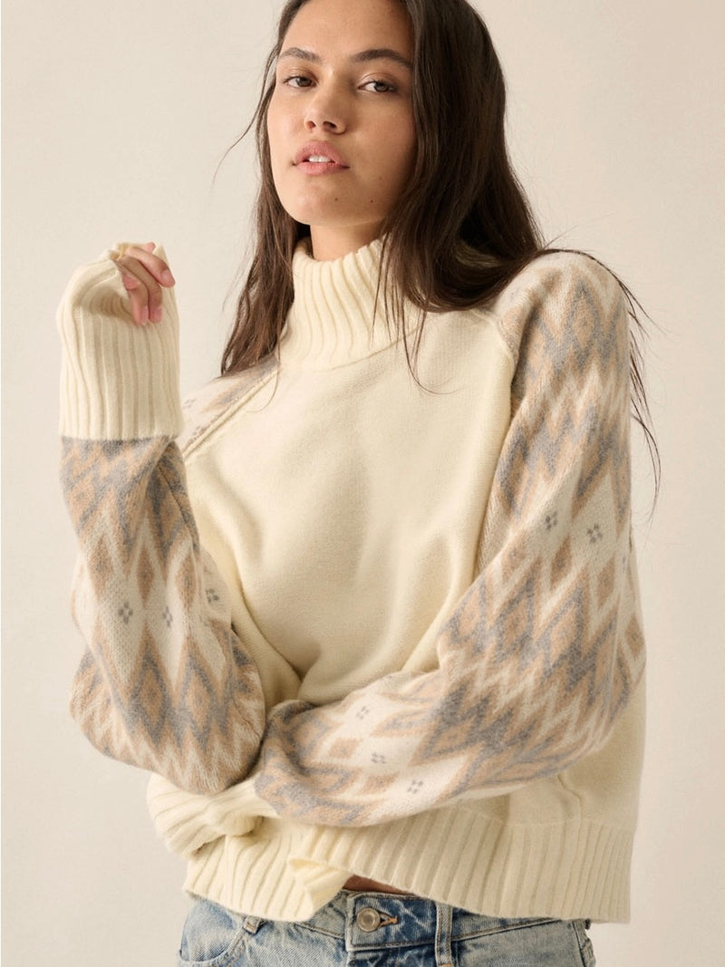 Geo Detail Turtleneck Sweater