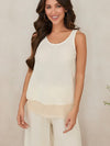 Mesh Linen White Top