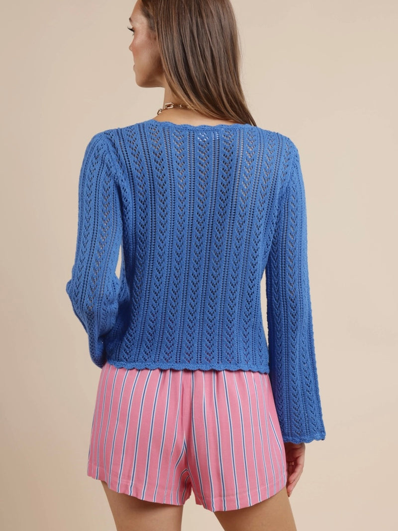 Getting There Pointelle Sweater