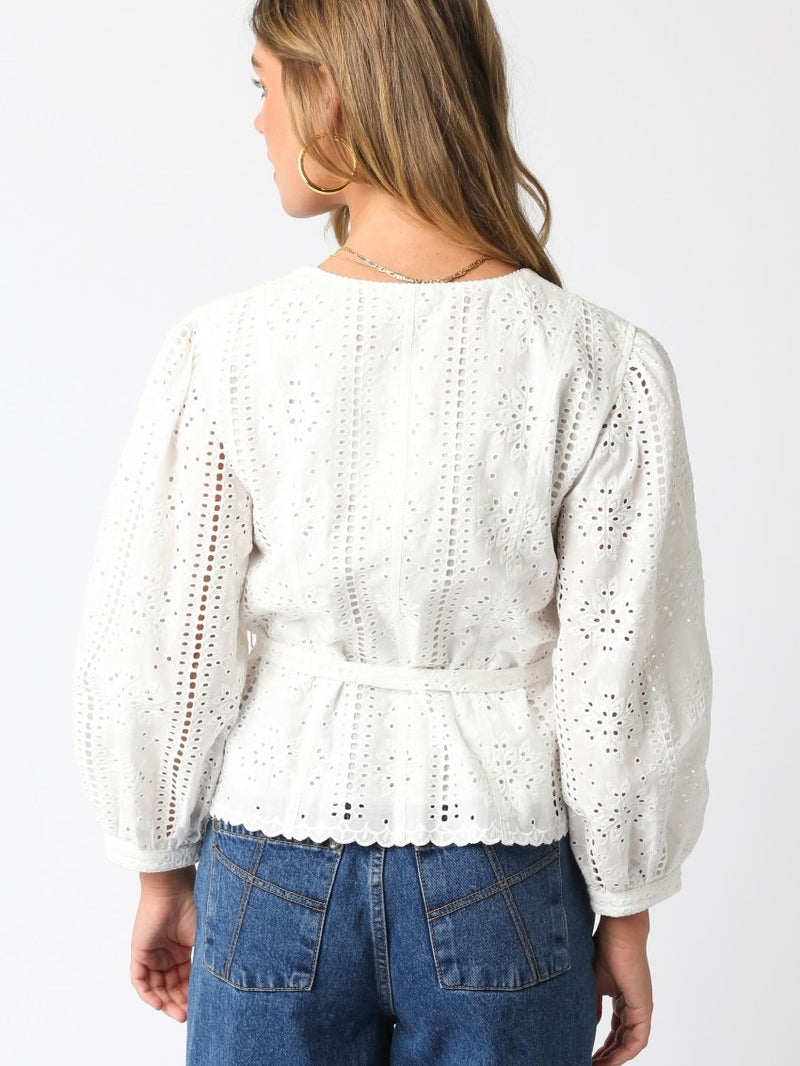 Aspen Eyelet Belted Top