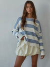 Boat Neck Wide Stripe Sweater