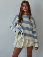 Boat Neck Wide Stripe Sweater