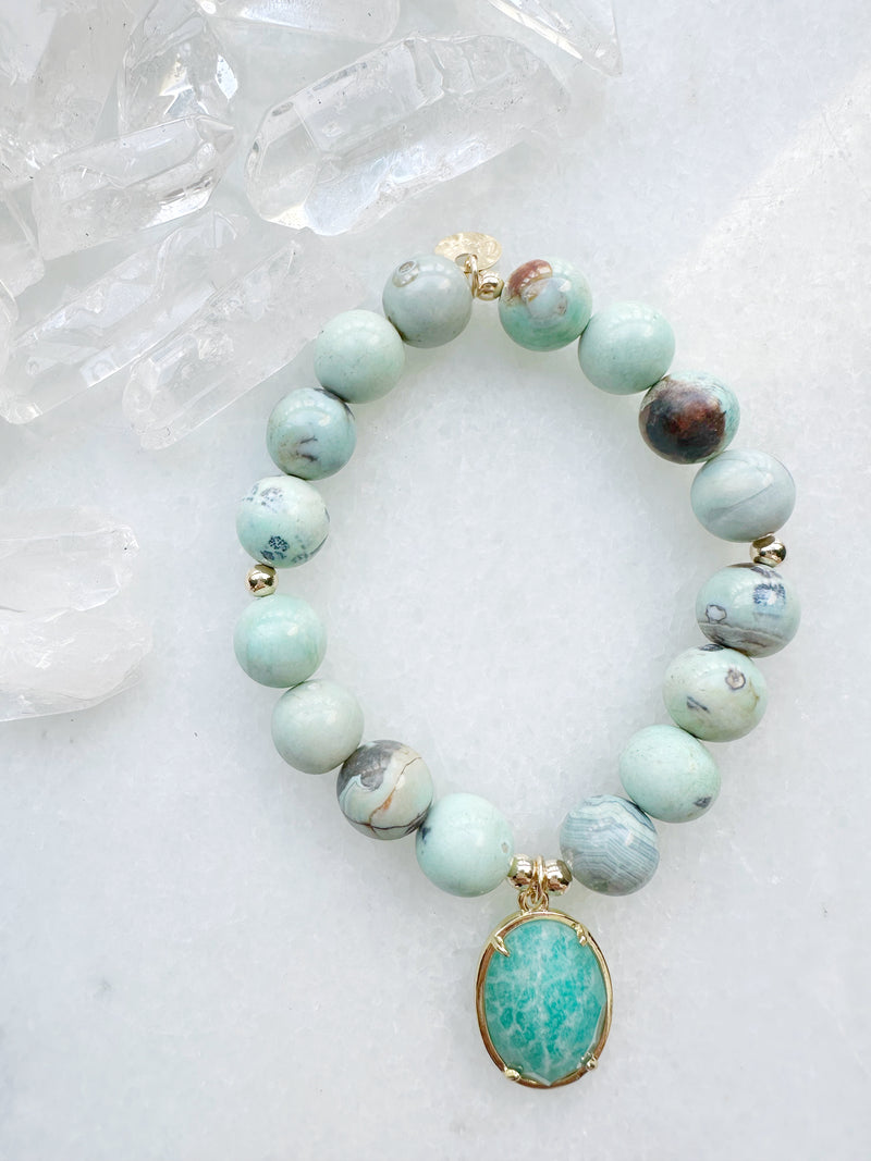 Ocean Agate & Amazonite Deka Stretch