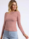 Between The Lines Boat Neck Top