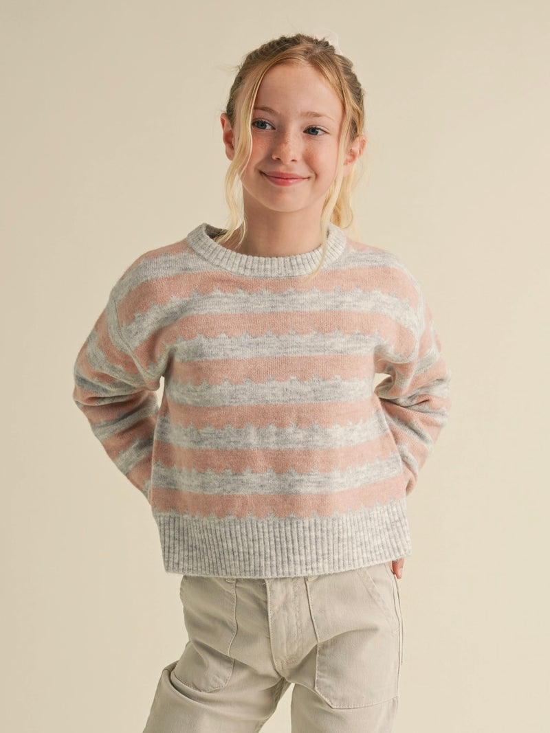 Luxa Little Crew Neck Striped Sweater