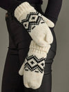 Cream & Speckled Patterned Mittens