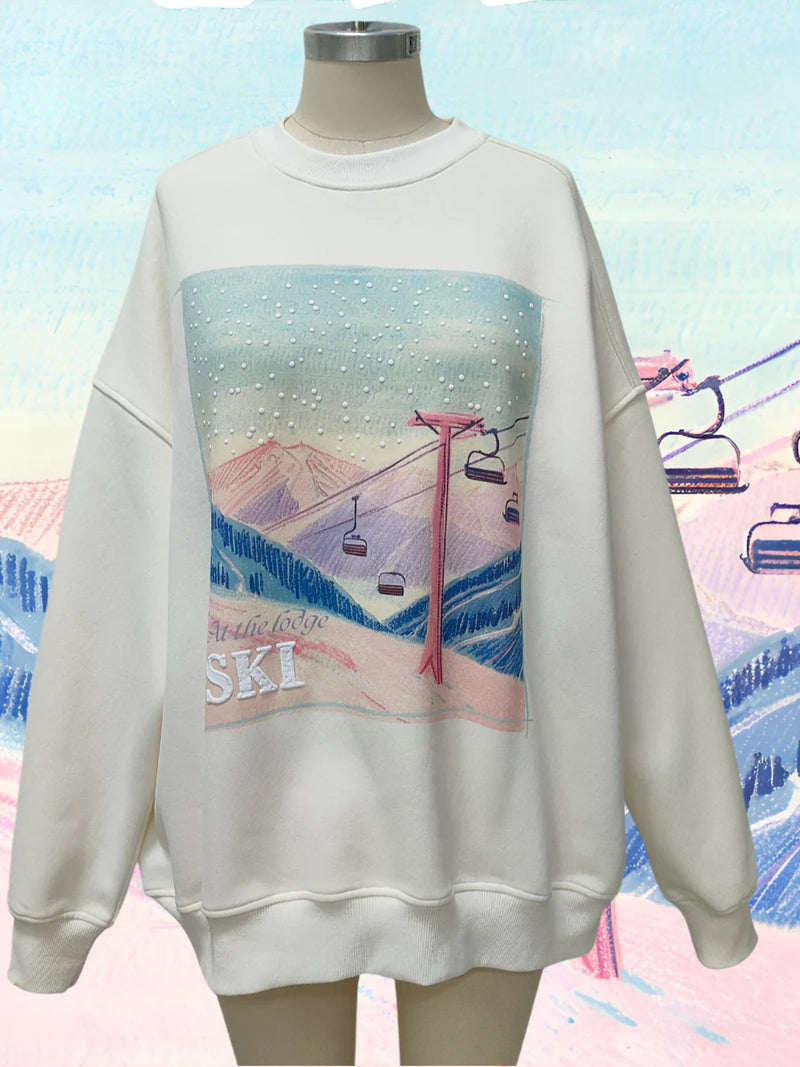 Ski Puff Sweatshirt In Ivory