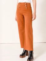 Victorine 6 Buttons Wide Leg Jean in Camel