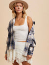 Oversized Ruby Plaid Jacket in Navy