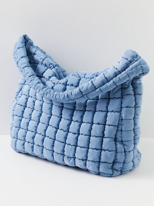 Dusty Blue Quilted Carry all Bag