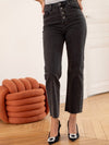 Frenchy Straight Cropped Jeans in Grey