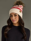 Red & Speckled Pattern Pom Hat