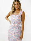 FINAL SALE Retro Floral Belted Mini Dress