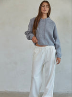 Grey Ribbed Sarah Sweatshirt