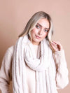 Comfy Boucle Vertical Knit Scarf Bone