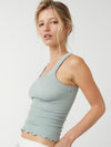 Ribbed Seamless Tank in Iceberg Green