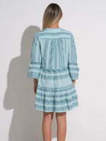 Claire Tiered Jacquard Bell Sleeve Dress