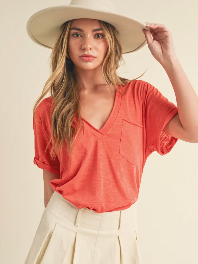 FINAL SALE Love For Days V-Neck Top in Cora