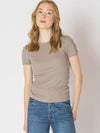 Ribbed Tee in Almond