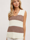 Sleeveless Knit Top in White and Coco