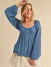 Silva Puff Sleeve Sweetheart Top