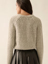 Ophelia Button Front Cardigan Sweater in Grey