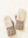 Beige & Taupe Color Block Knit Mittens