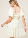 Crochet Baby Doll Puff Sleeve Dress