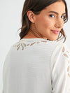 Scalloped Embroidered Belle Sleeve Top