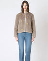 Frosted Mocha Faux Fur Embellished Jacket