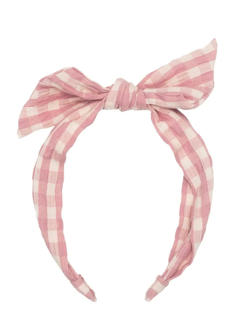 Taylor Gingham Tie Headband