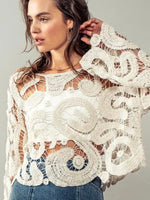 FINAL SALE Bohemian Lace Crochet Sweater