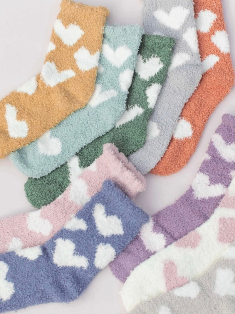 Hearts Fuzzy Sock