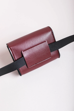 Sandra Faux Leather Mini Belt Bag In Burgundy