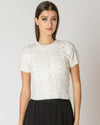 Rhinestone Cable Knit tee