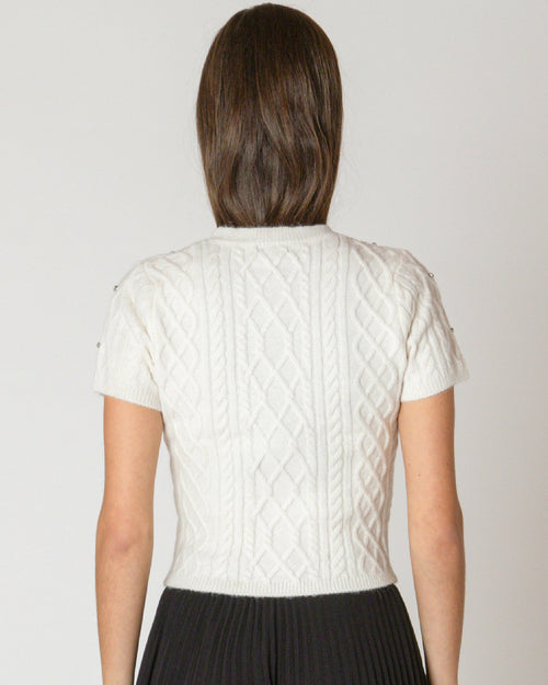 Rhinestone Cable Knit tee