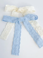 Floral Eyelet Bow Clip