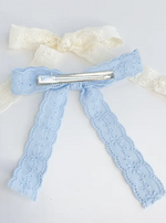 Floral Eyelet Bow Clip