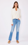 Natural Waffle Knit Tie Front Cardigan