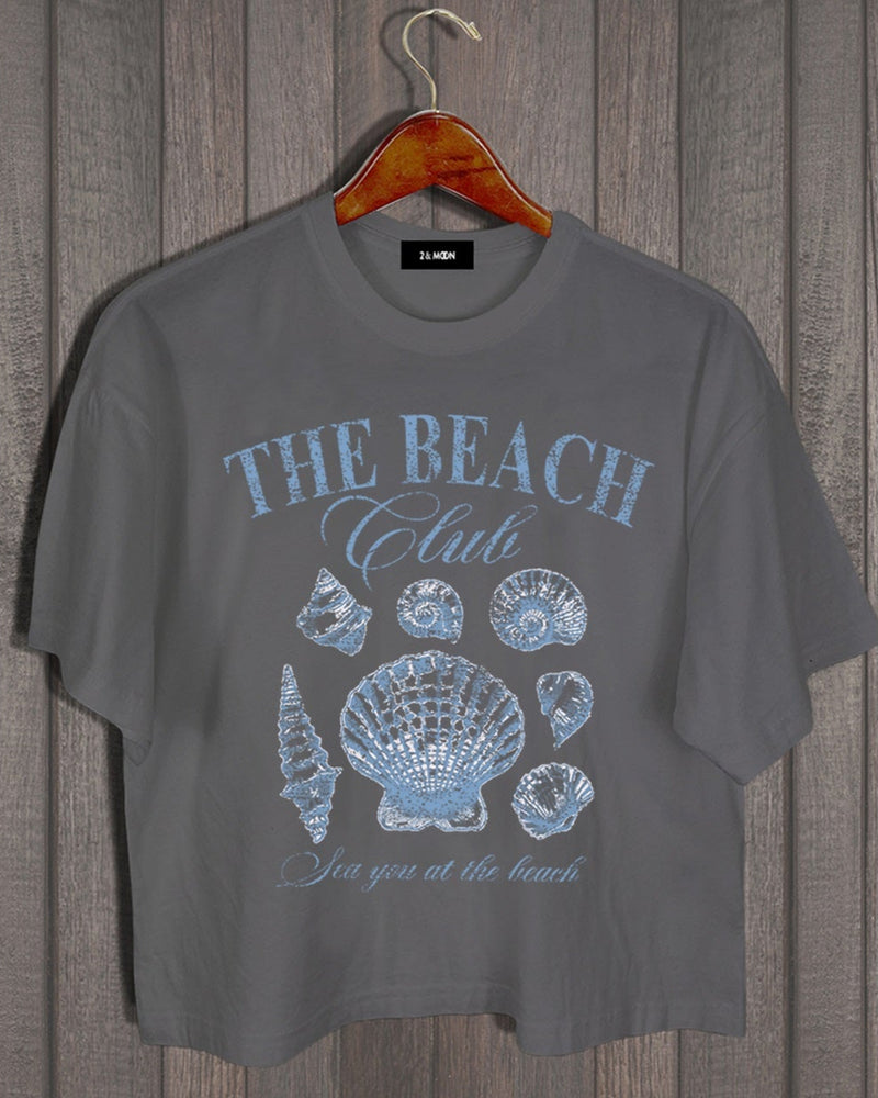 The Beach Club Shell Tee in Charcoal