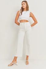 Patch Pocket Wide Leg Jean in White