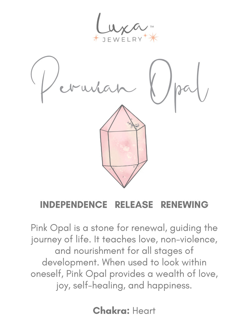 Luxa Little Pink Peruvian Opal Heart Stretch