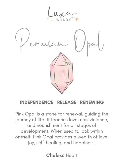 Pink Peruvian Opal  Water Drop Necklace