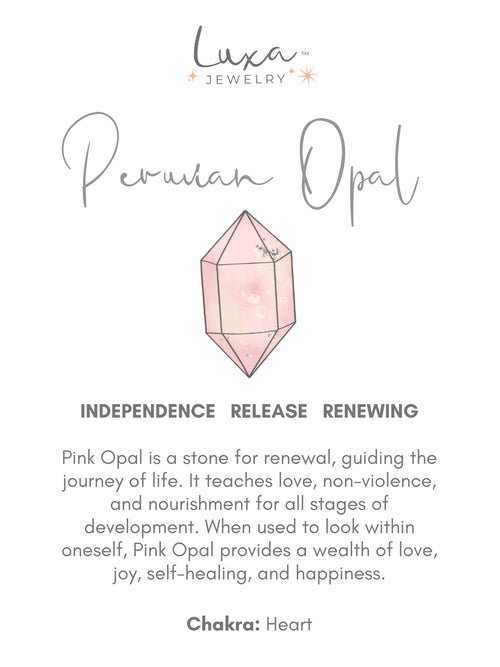 Luxa Little Pink Peruvian Opal on Mint Apollo Wrap