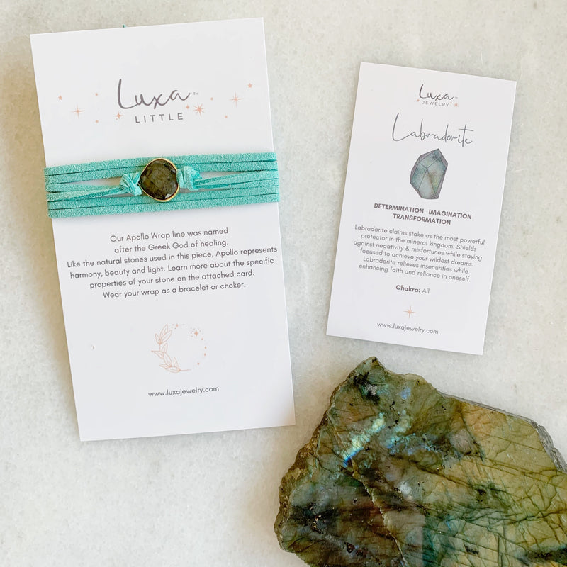 Luxa Little Labradorite on Turquoise Apollo Wrap