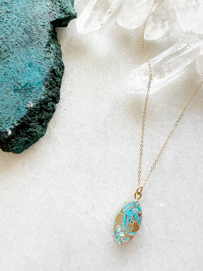 Turquoise Marquis Drop Necklace